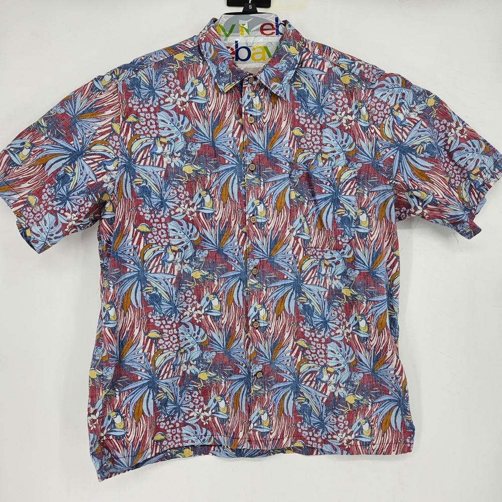 Scully‎ Shirt Mens Extra Large Floral Hawaiian Farthest Point All Over Print